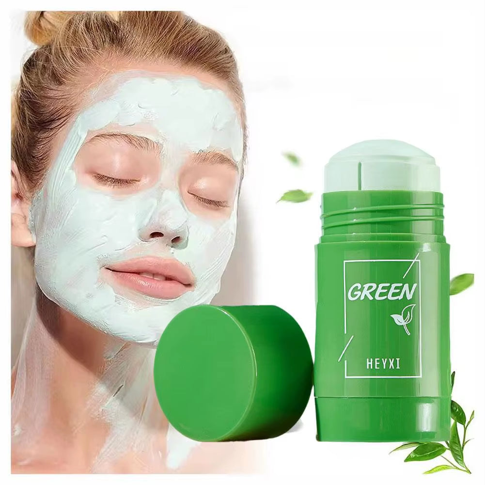 1/3PCS Green Tea Clay Stick for Face, Green Mask Stick Smear Acne Shrink Blackhead Green Tea Extract Facial Mask Pore Cleansing